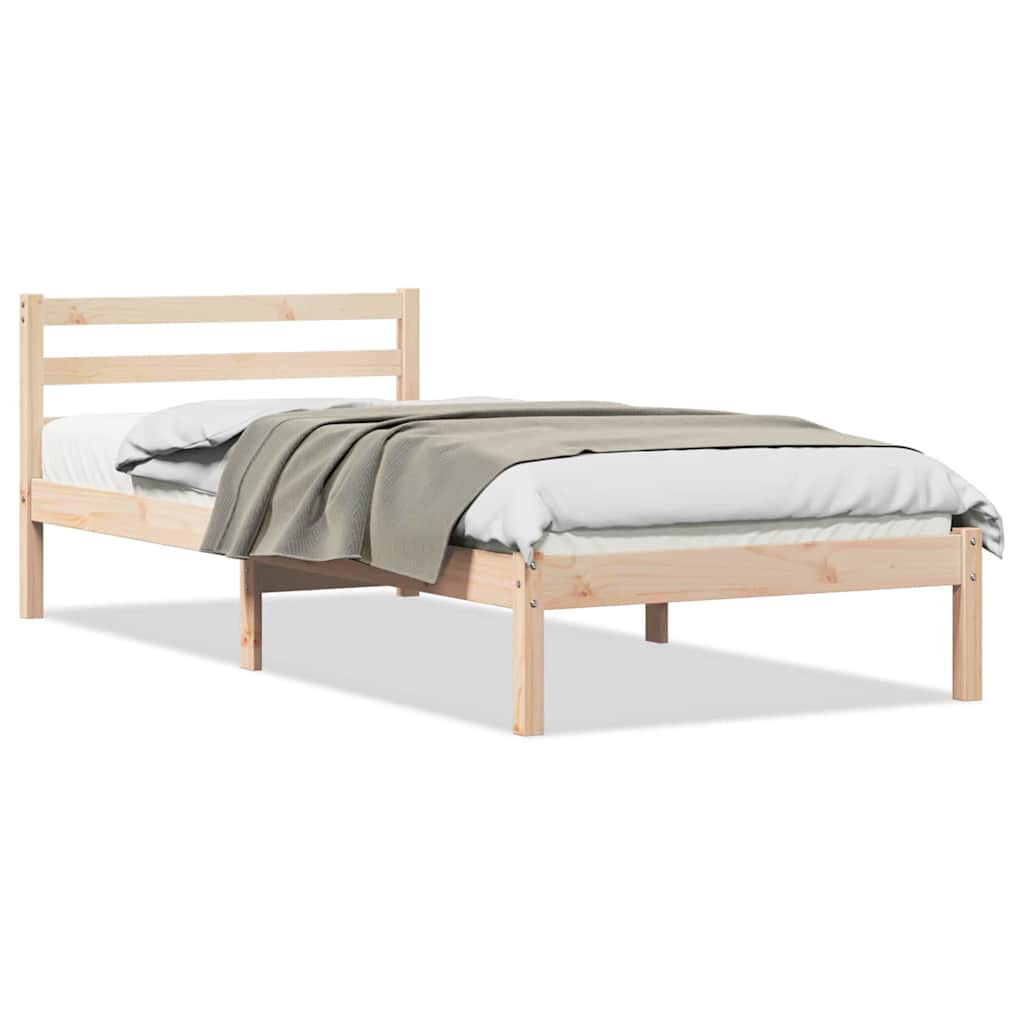 Sengeramme med hodegjerde Brun 210 x 80 cm Heltre furu