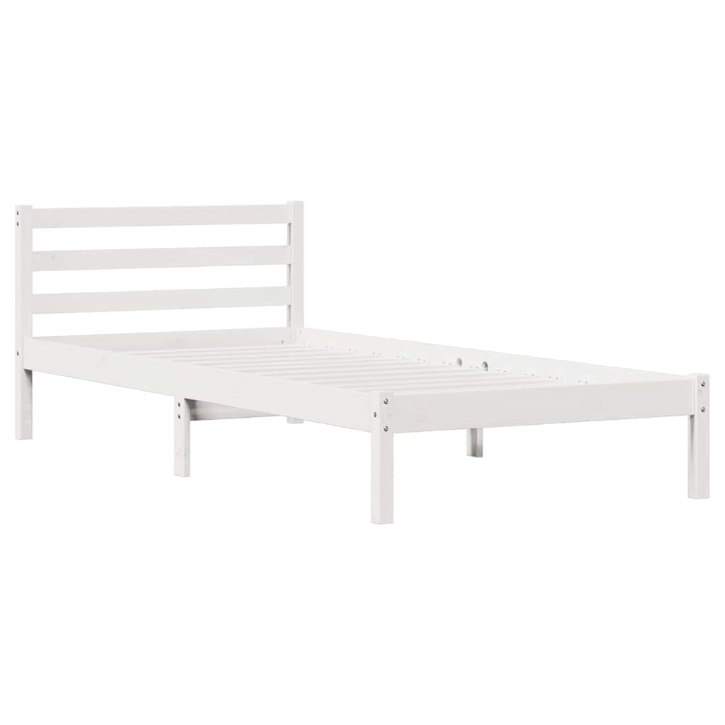 Sengeramme med hodegjerde Hvit 210 x 90 cm Heltre furu