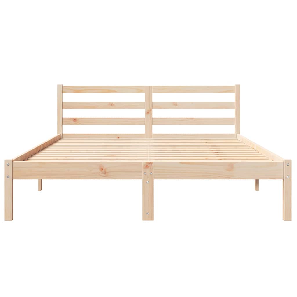 Sengeramme med hodegjerde Brun 210 x 160 cm Heltre furu