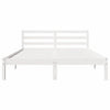Sengeramme med hodegjerde Hvit 210 x 160 cm Heltre furu