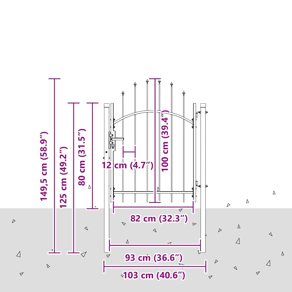 Hageport med lås Woerden Grå 100 x 100 cm Stål