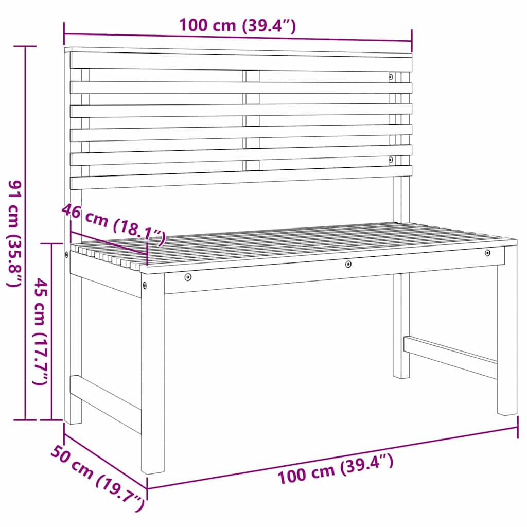 Hagebenk Set 3 pcs Brun Solid akasietre