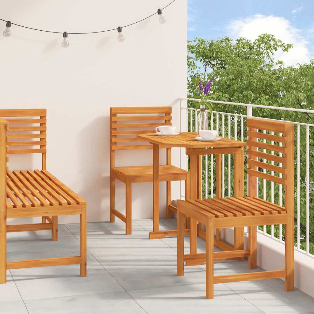 Hage Bistro Sett 5 pcs Brun heltre akasie