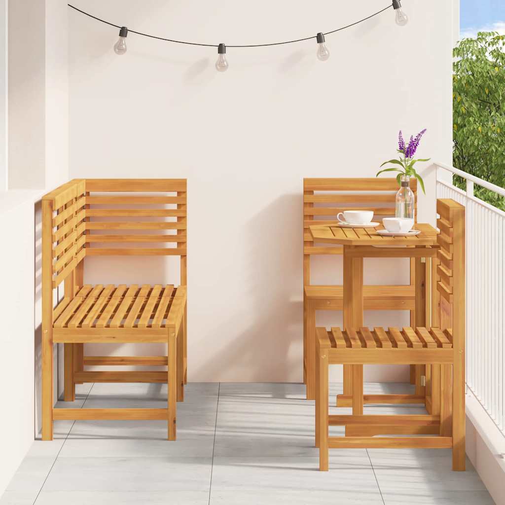 Hage Bistro Sett 5 pcs Brun heltre akasie