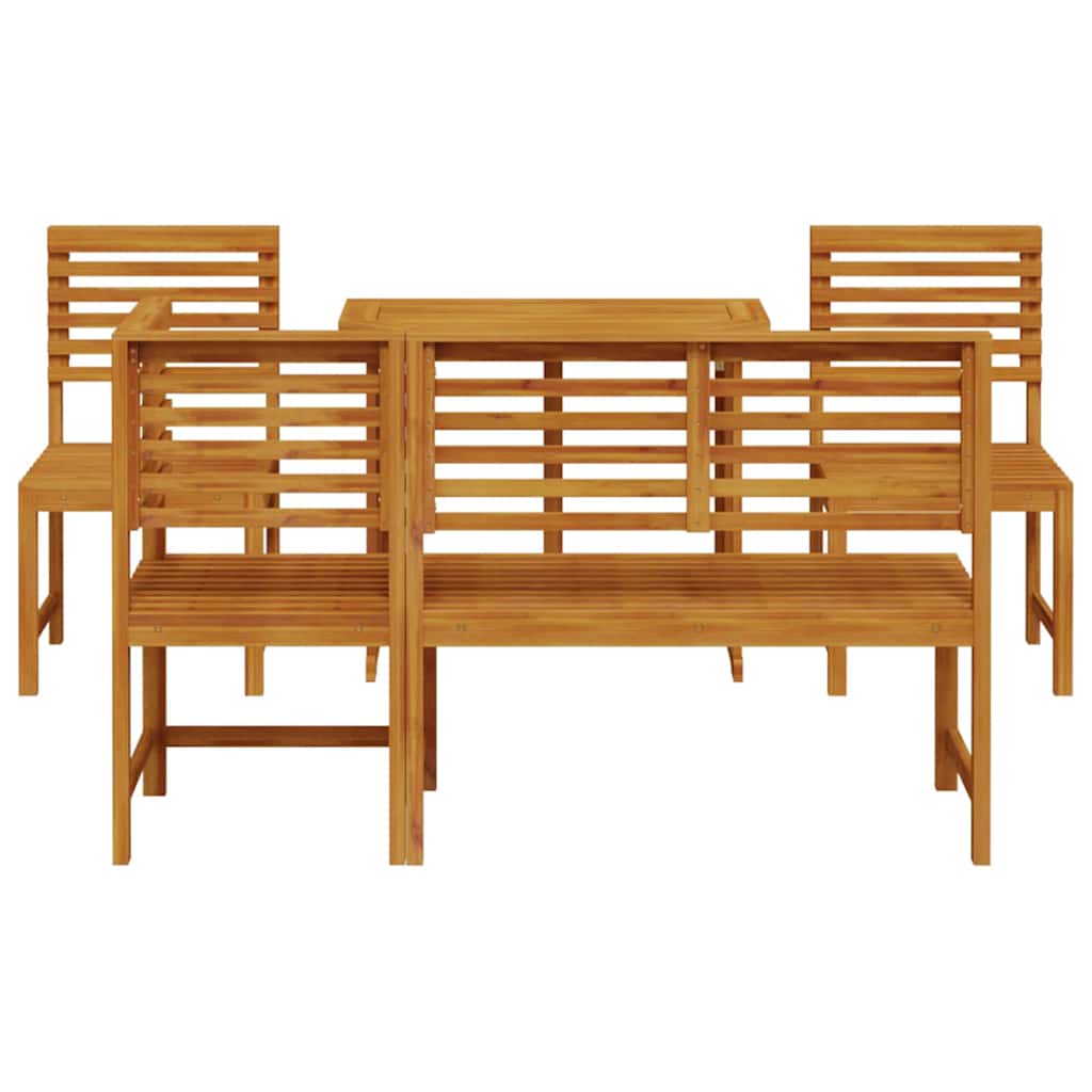 Hage Bistro Sett 5 pcs Brun heltre akasie