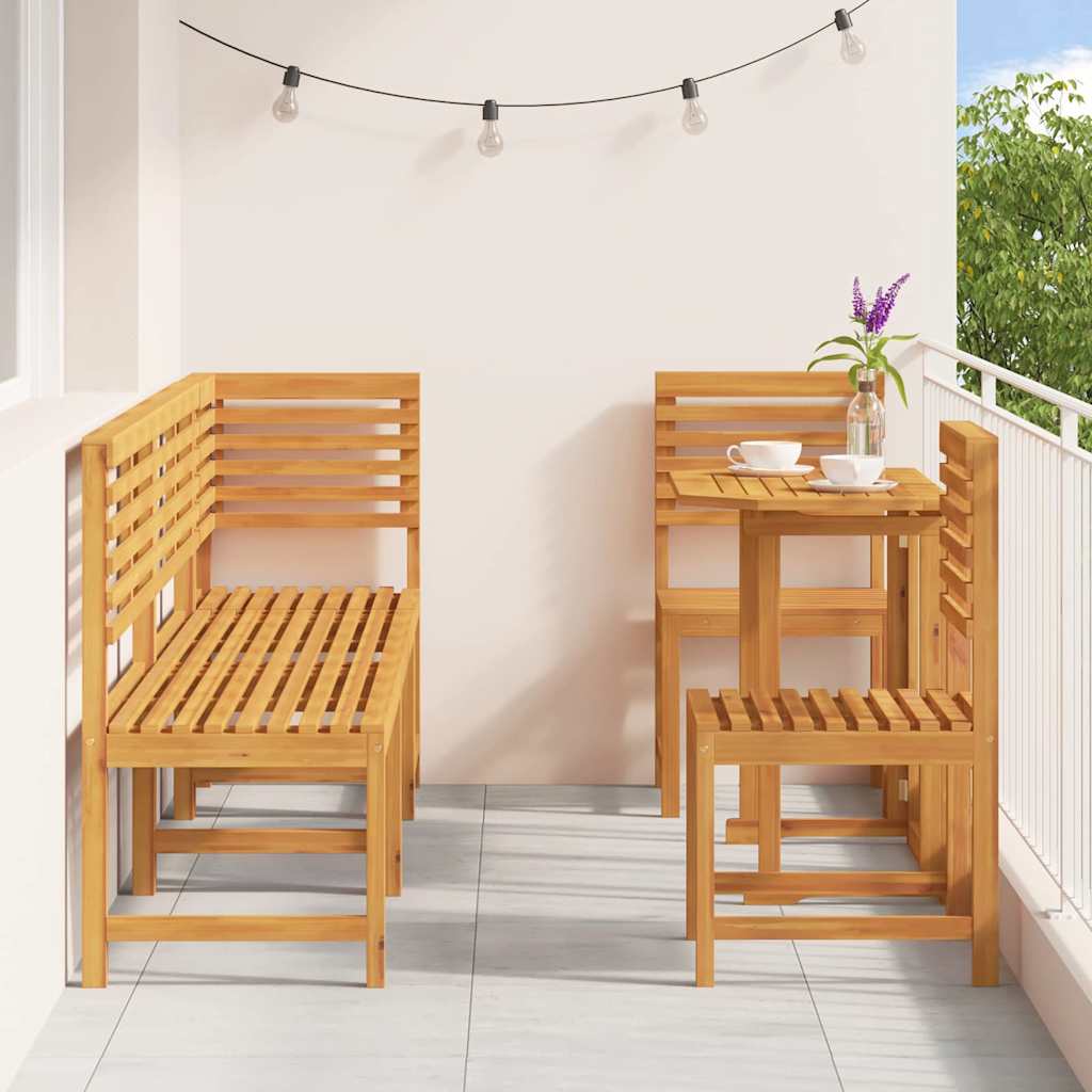 Hage Bistro Sett 6 pcs Brun heltre akasie