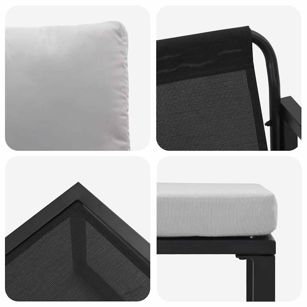 Hagemøbler med pute Annet 4 pcs Svart 61 x 72.5 x 71 cm Stål