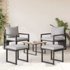 Hagemøbler med pute Annet 4 pcs Svart 61 x 72.5 x 71 cm Stål