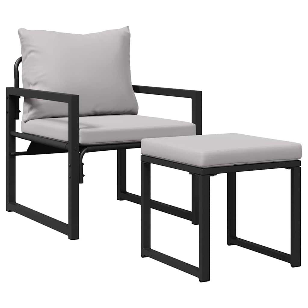 Hagemøbler med pute Annet 4 pcs Svart 61 x 72.5 x 71 cm Stål