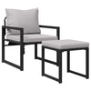 Hagemøbler med pute Annet 4 pcs Svart 61 x 72.5 x 71 cm Stål