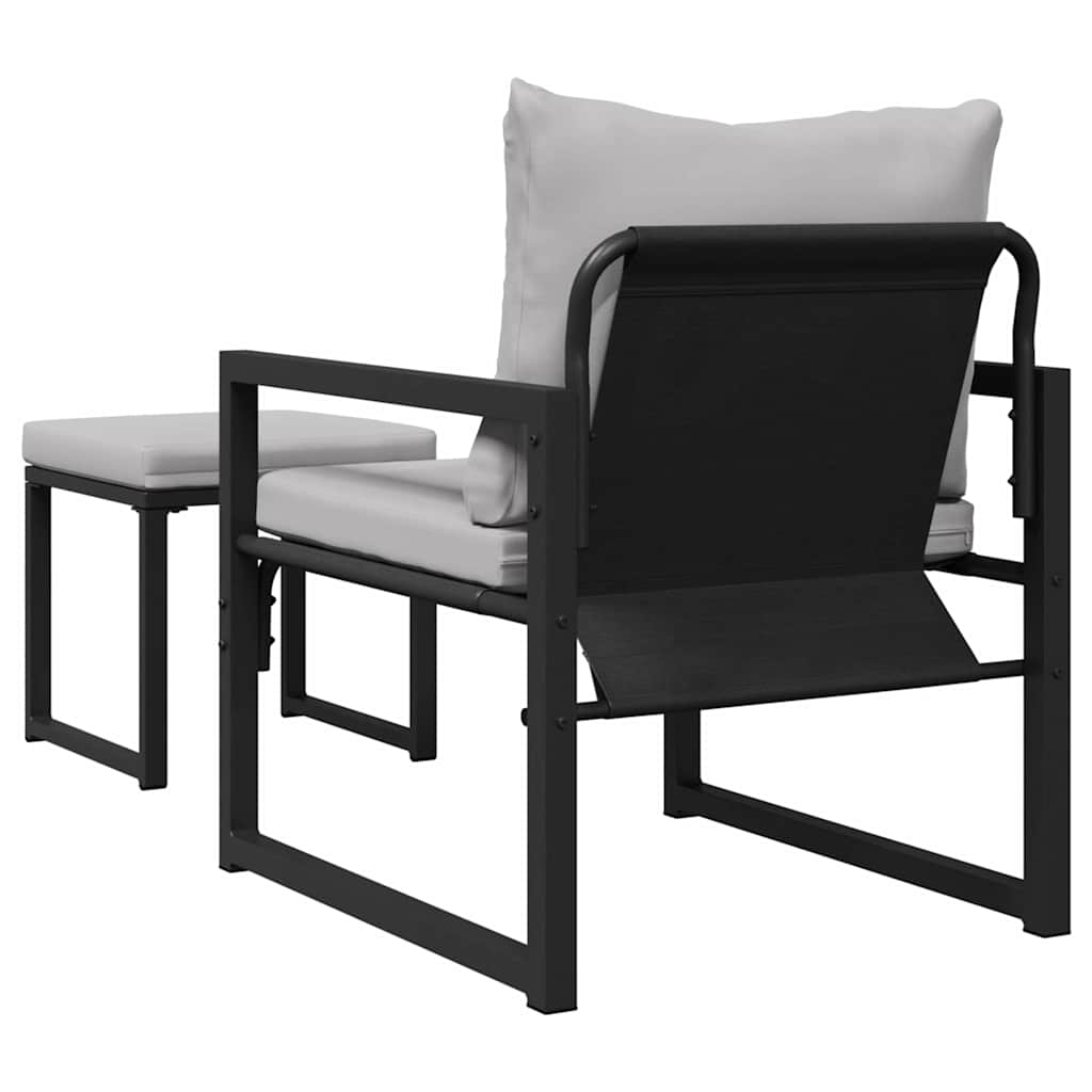 Hagemøbler med pute Annet 4 pcs Svart 61 x 72.5 x 71 cm Stål