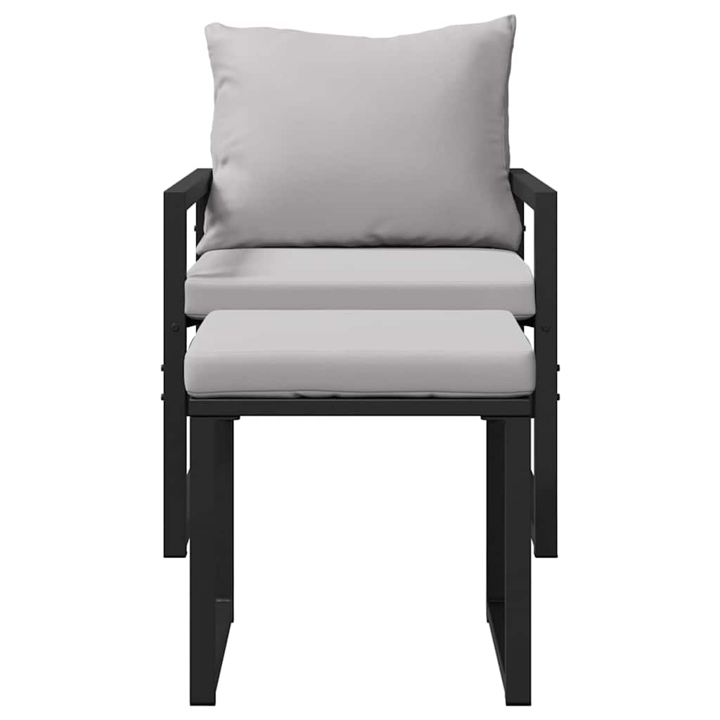 Hagemøbler med pute Annet 4 pcs Svart 61 x 72.5 x 71 cm Stål