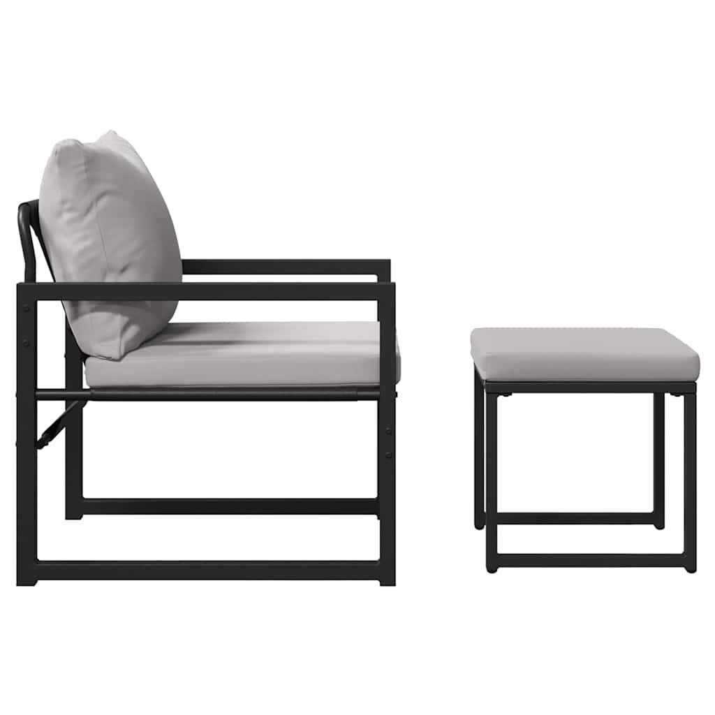 Hagemøbler med pute Annet 4 pcs Svart 61 x 72.5 x 71 cm Stål