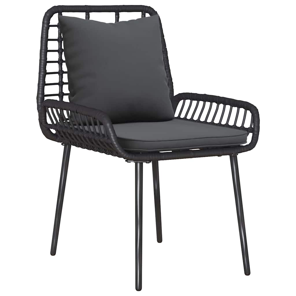 Hage Spisegruppe 3 pcs Svart og Anthracite Poly rotting og stål