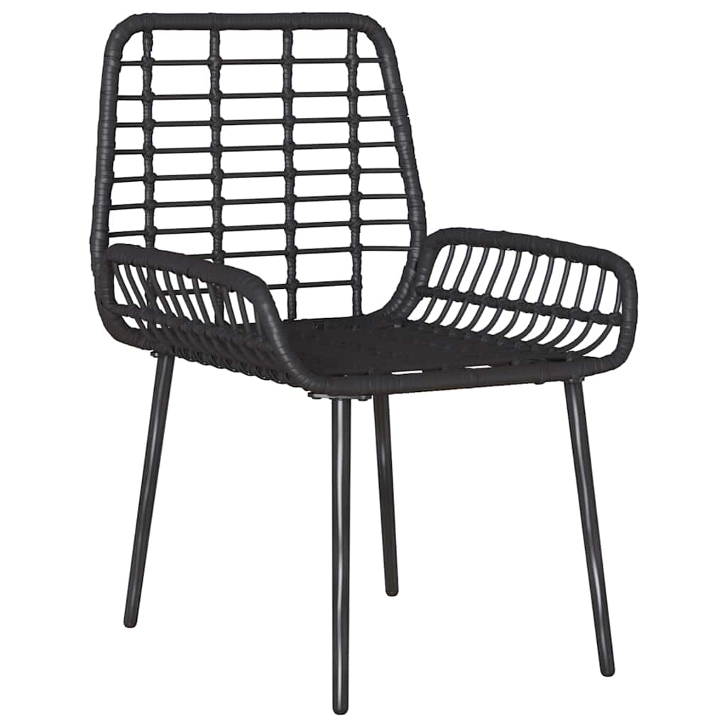 Hage Spisegruppe 3 pcs Svart og Anthracite Poly rotting og stål