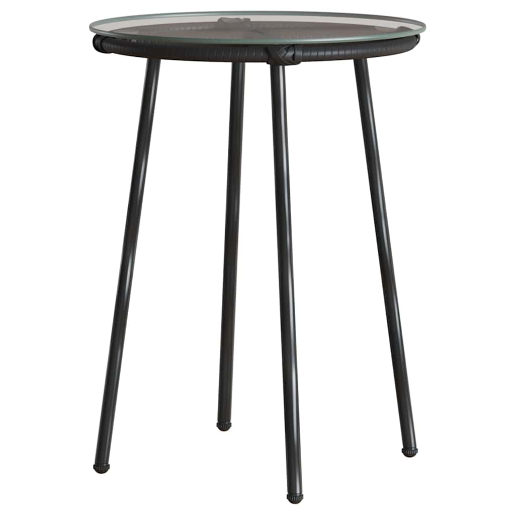 Hage Spisegruppe 3 pcs Svart og Anthracite Poly rotting og stål