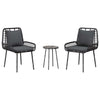 Hage Spisegruppe 3 pcs Svart og Anthracite Poly rotting og stål