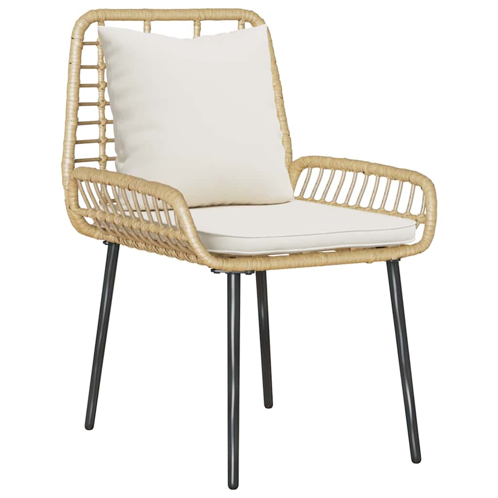 Hage Spisegruppe 3 pcs Brun Svart Krem Poly rotting og stål