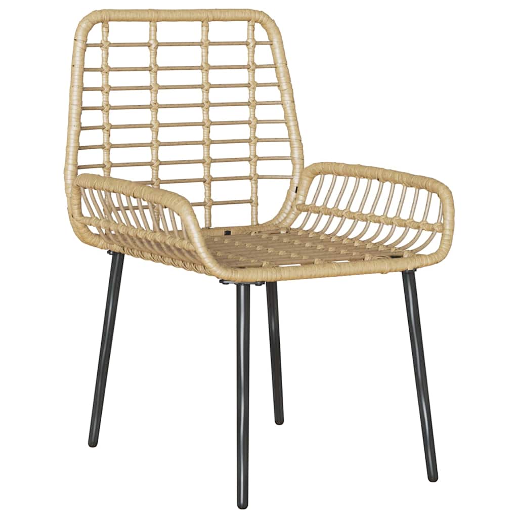Hage Spisegruppe 3 pcs Brun Svart Krem Poly rotting og stål