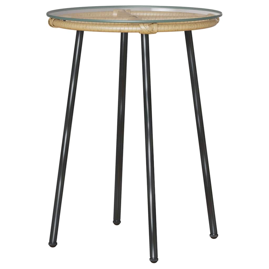 Hage Spisegruppe 3 pcs Brun Svart Krem Poly rotting og stål