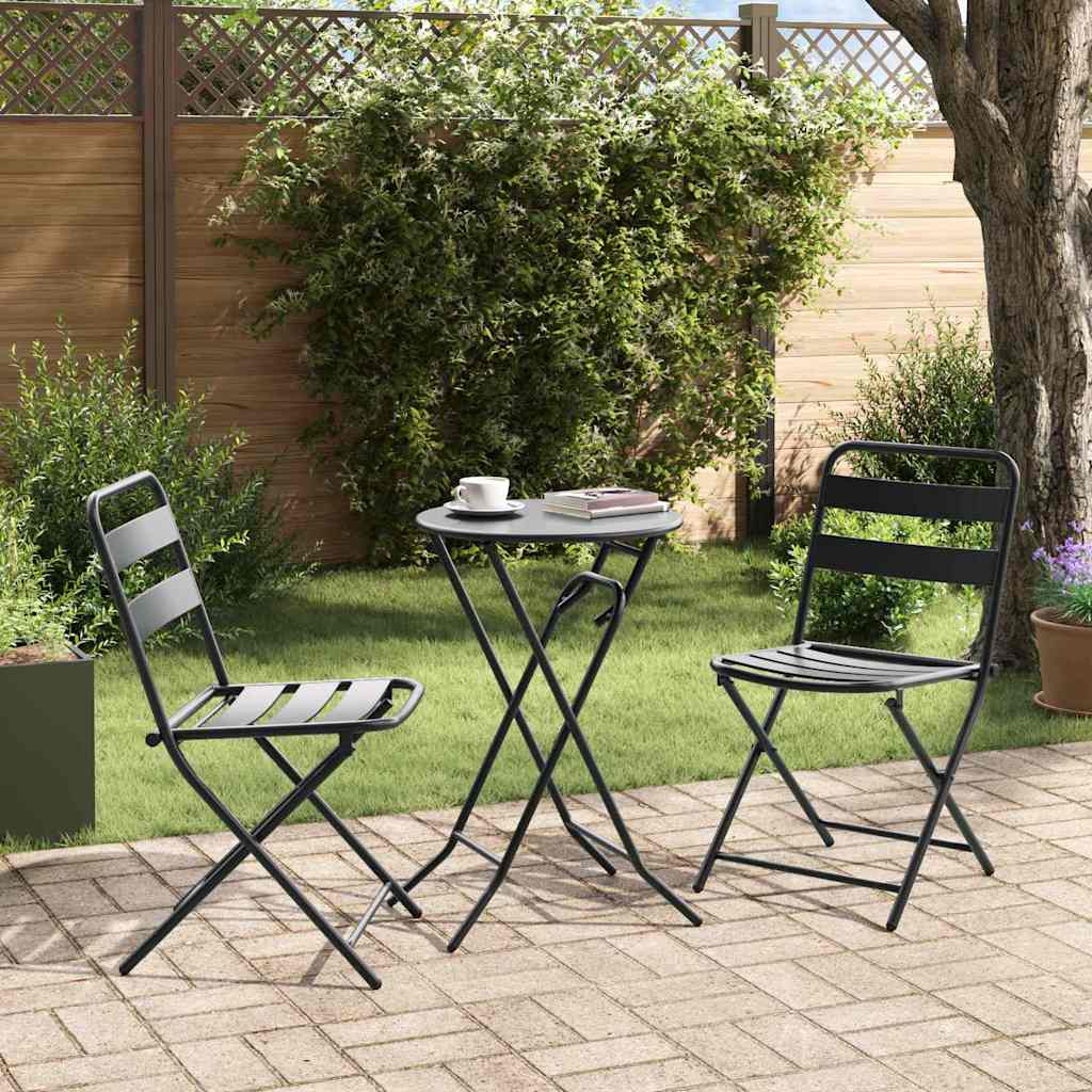 Hage Bistro Sett 3 pcs Antrasitt Stål