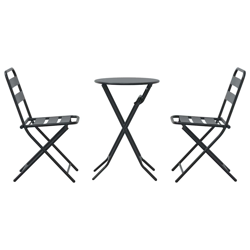 Hage Bistro Sett 3 pcs Antrasitt Stål