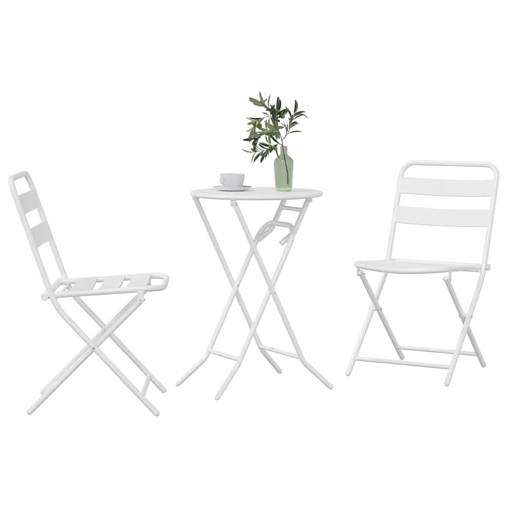 Hage Bistro Sett 3 pcs Hvit Stål