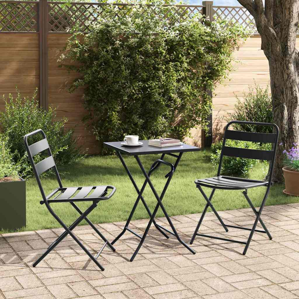 Hage Bistro Sett 3 pcs Antrasitt Stål