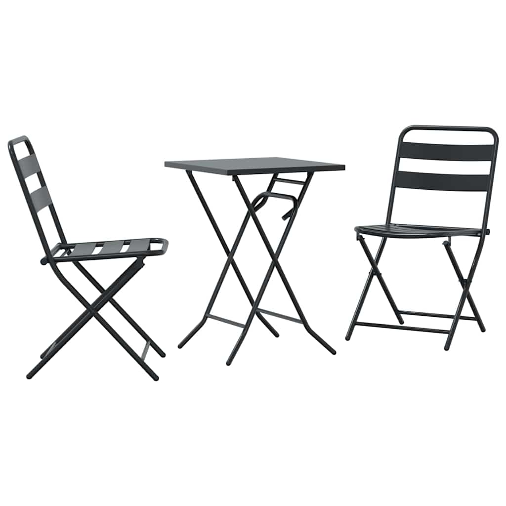Hage Bistro Sett 3 pcs Antrasitt Stål