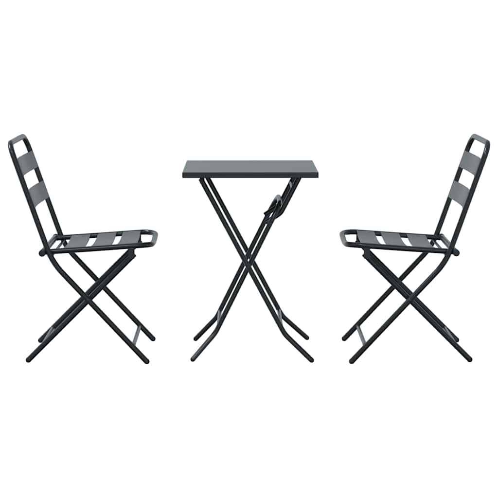Hage Bistro Sett 3 pcs Antrasitt Stål