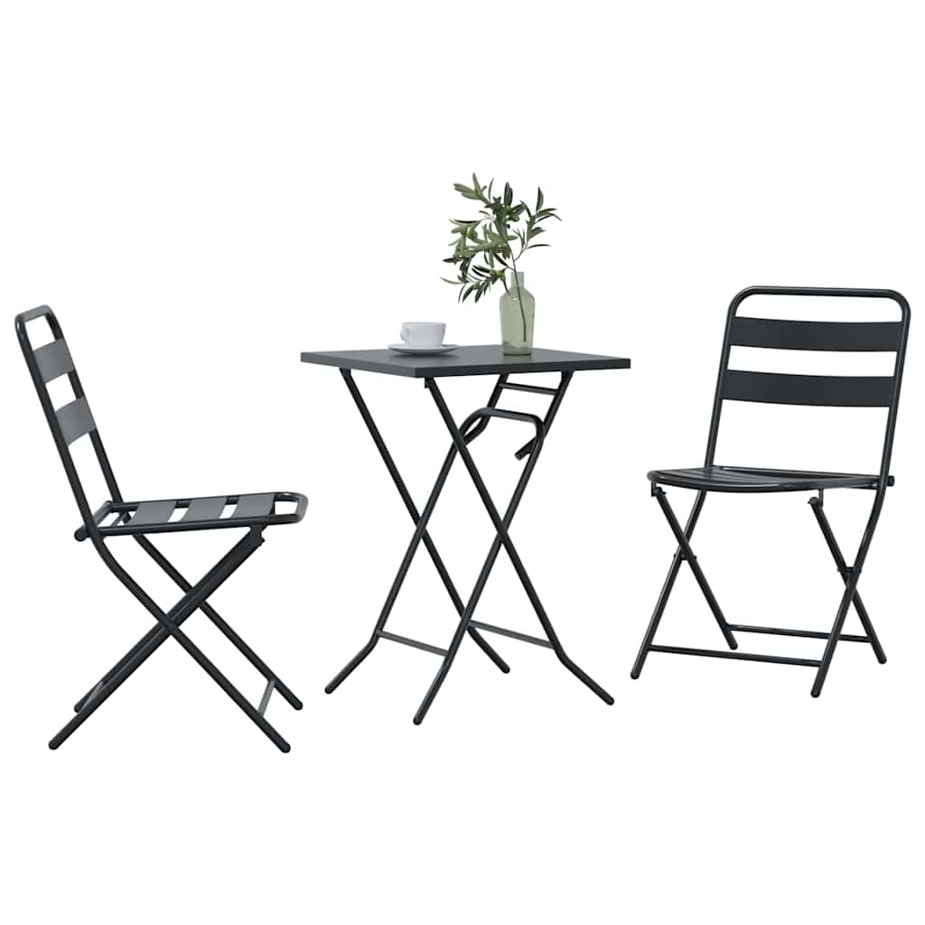 Hage Bistro Sett 3 pcs Antrasitt Stål