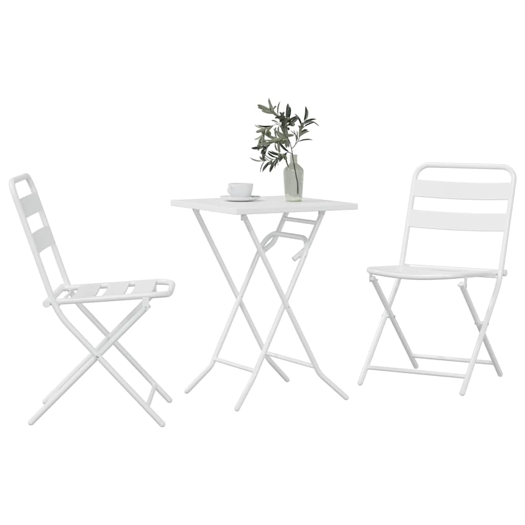 Hage Bistro Sett 3 pcs Hvit Stål
