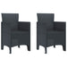 Hage Stol med pute 2 pcs Antrasitt 53 x 49 x 85 cm Polypropen vidaXL