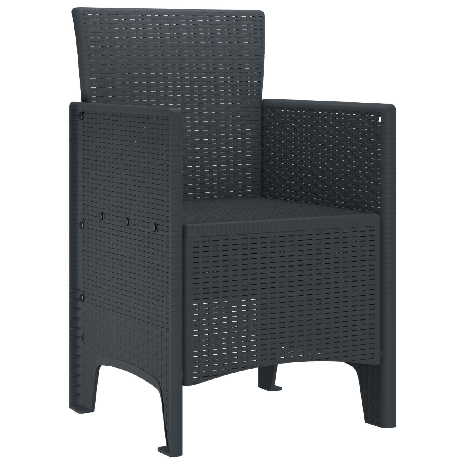 Hage Stol med pute 2 pcs Antrasitt 53 x 49 x 85 cm Polypropen vidaXL