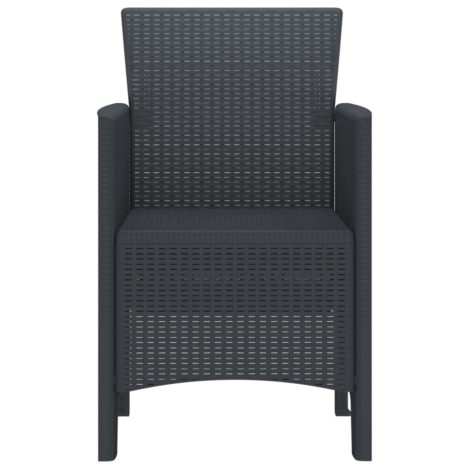 Hage Stol med pute 2 pcs Antrasitt 53 x 49 x 85 cm Polypropen vidaXL