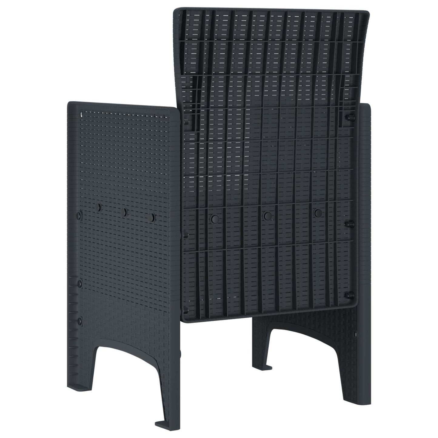 Hage Stol med pute 2 pcs Antrasitt 53 x 49 x 85 cm Polypropen vidaXL