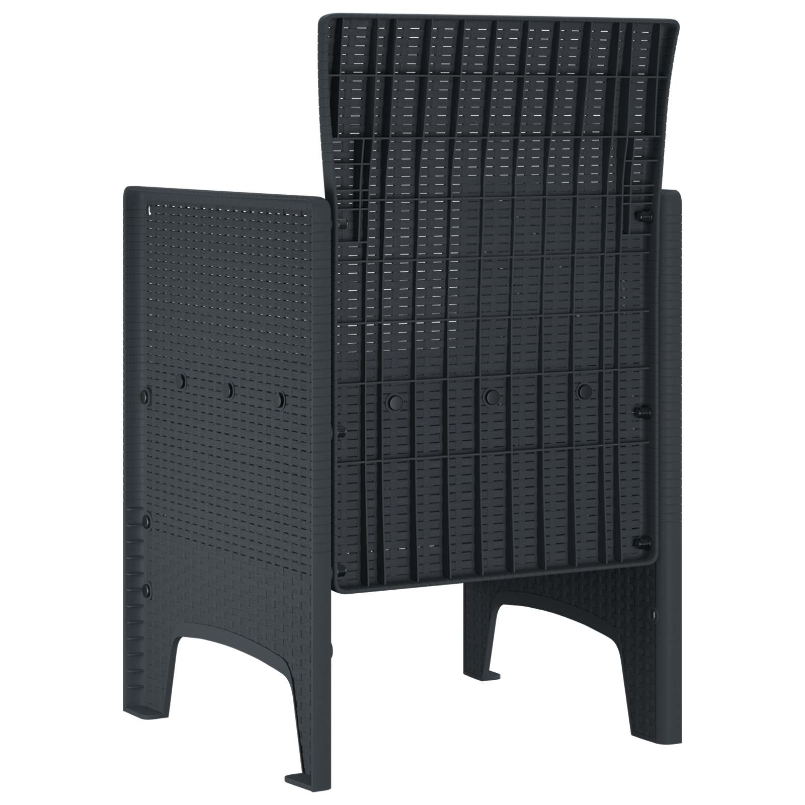 Hage Stol med pute 2 pcs Antrasitt 53 x 49 x 85 cm Polypropen vidaXL