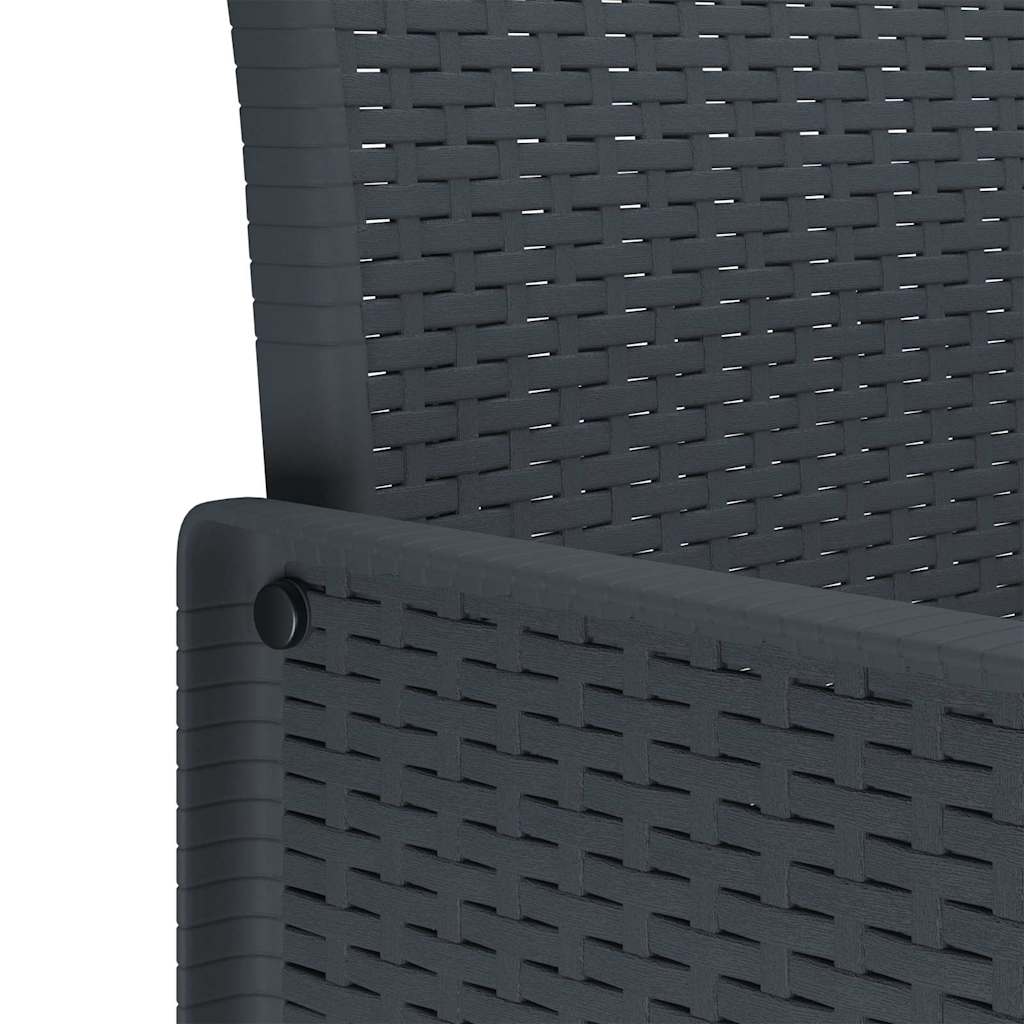 Hage Stol med pute 2 pcs Antrasitt 53 x 49 x 85 cm Polypropen