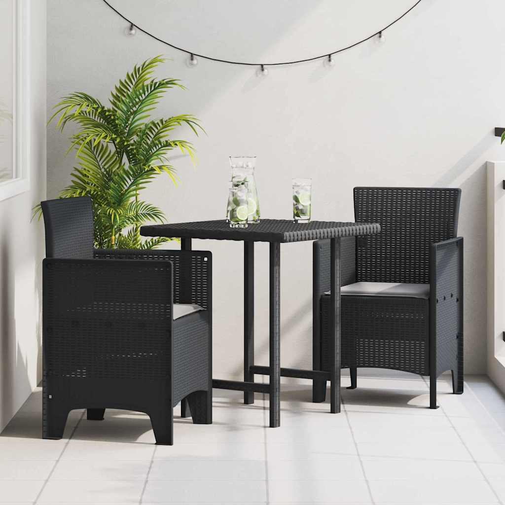 Hage Stol med pute 2 pcs Antrasitt 53 x 49 x 85 cm Polypropen