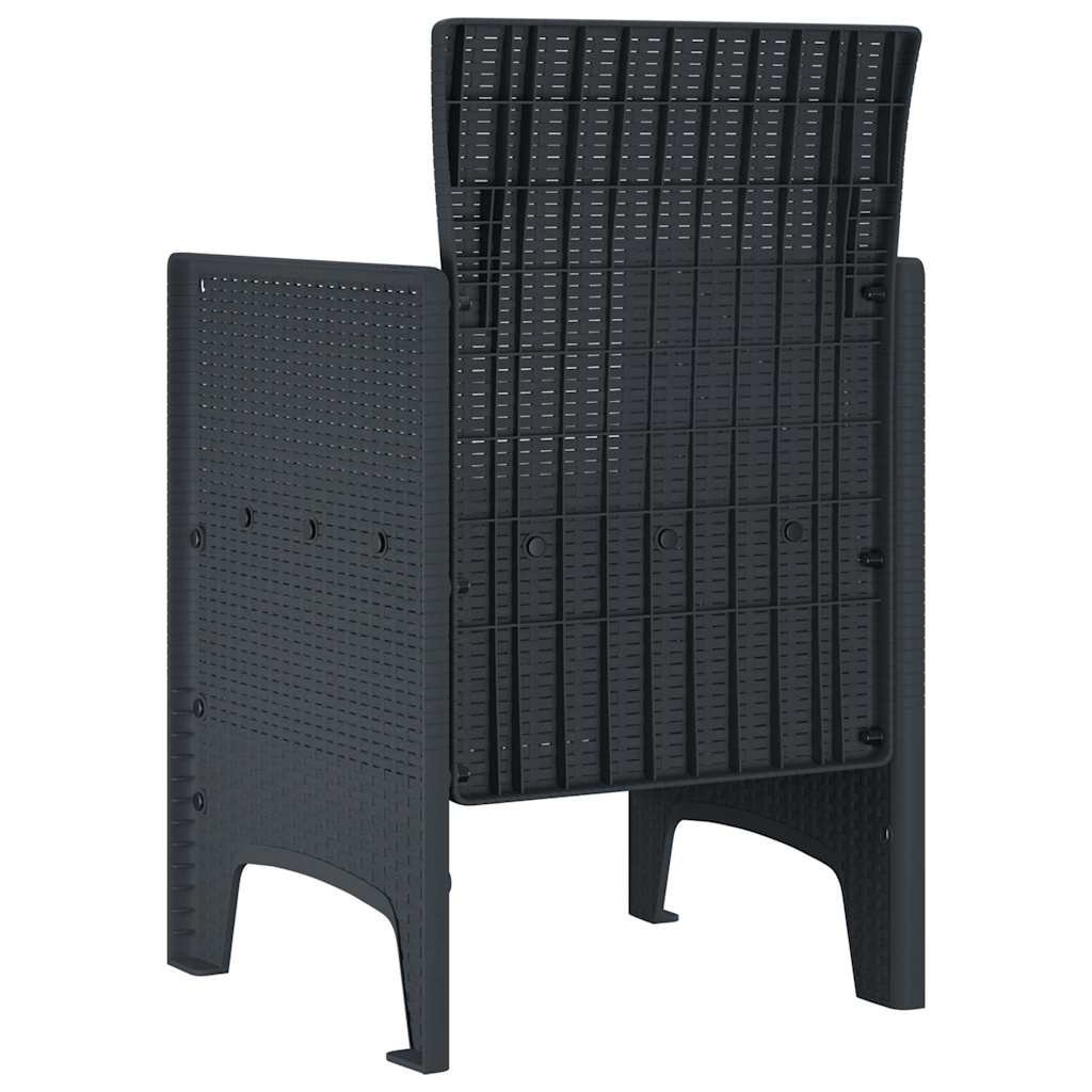 Hage Stol 2 pcs Antrasitt 53 x 49 x 85 cm PP