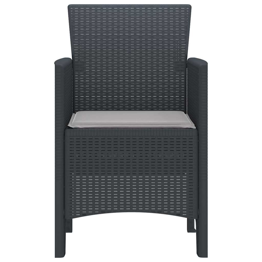 Hage Stol med pute 2 pcs Antrasitt 53 x 49 x 85 cm Polypropen