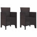 Hage Stol med pute 2 pcs Brun 53 x 49 x 85 cm Polypropen vidaXL