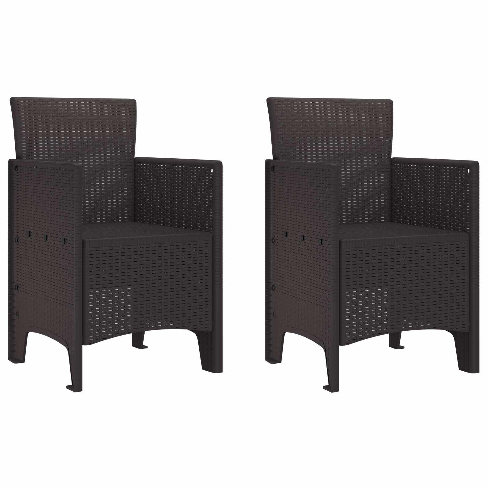 Hage Stol med pute 2 pcs Brun 53 x 49 x 85 cm Polypropen vidaXL