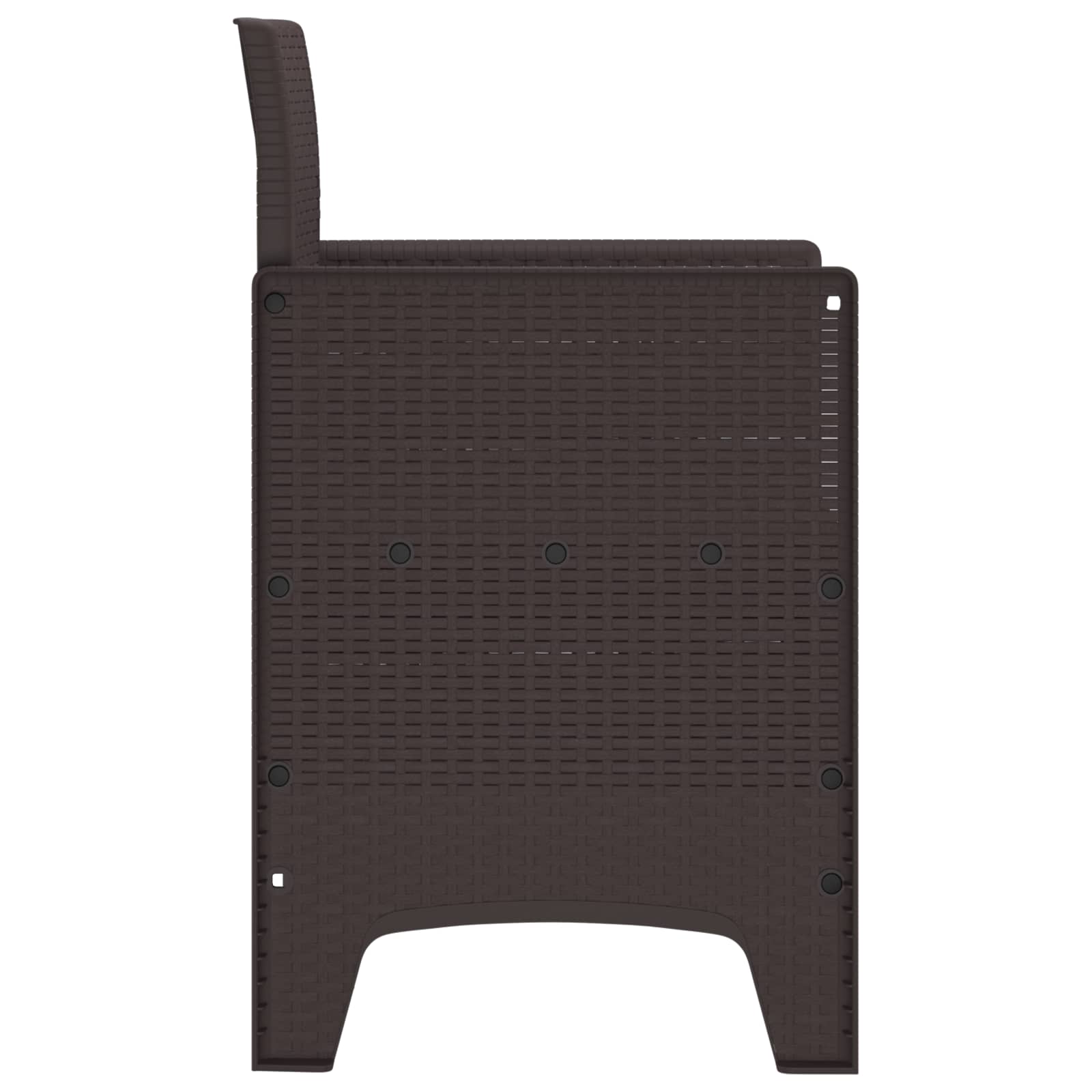 Hage Stol med pute 2 pcs Brun 53 x 49 x 85 cm Polypropen vidaXL