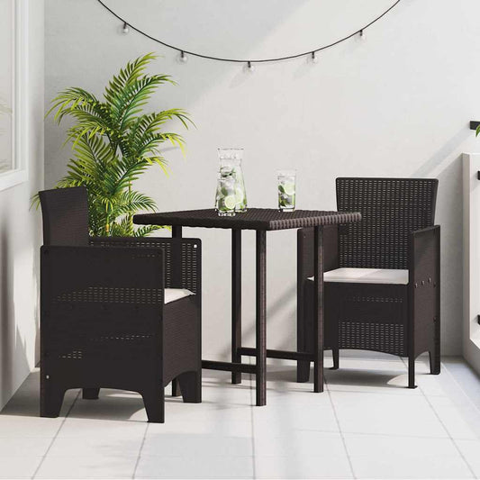 Hage Stol med pute 2 pcs Brun 53 x 49 x 85 cm Polypropen