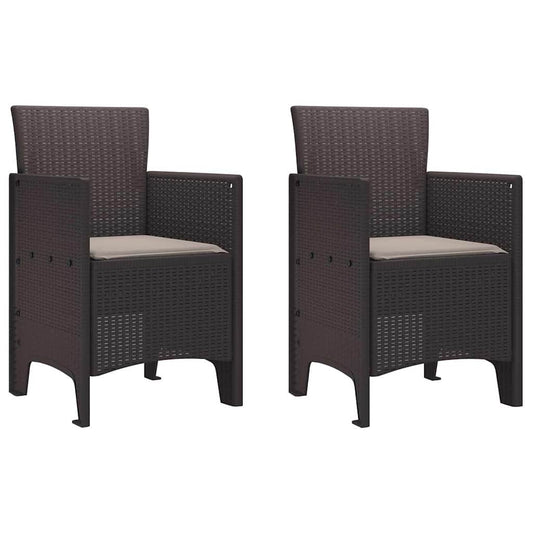 Hage Stol med pute 2 pcs Brun 53 x 49 x 85 cm Polypropen