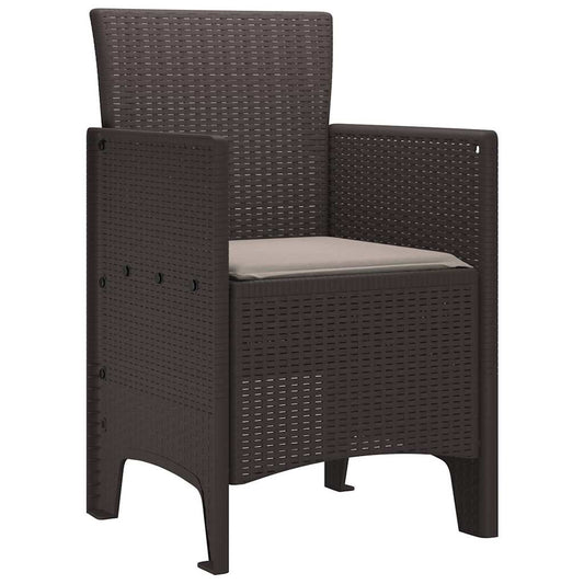 Hage Stol med pute 2 pcs Brun 53 x 49 x 85 cm Polypropen