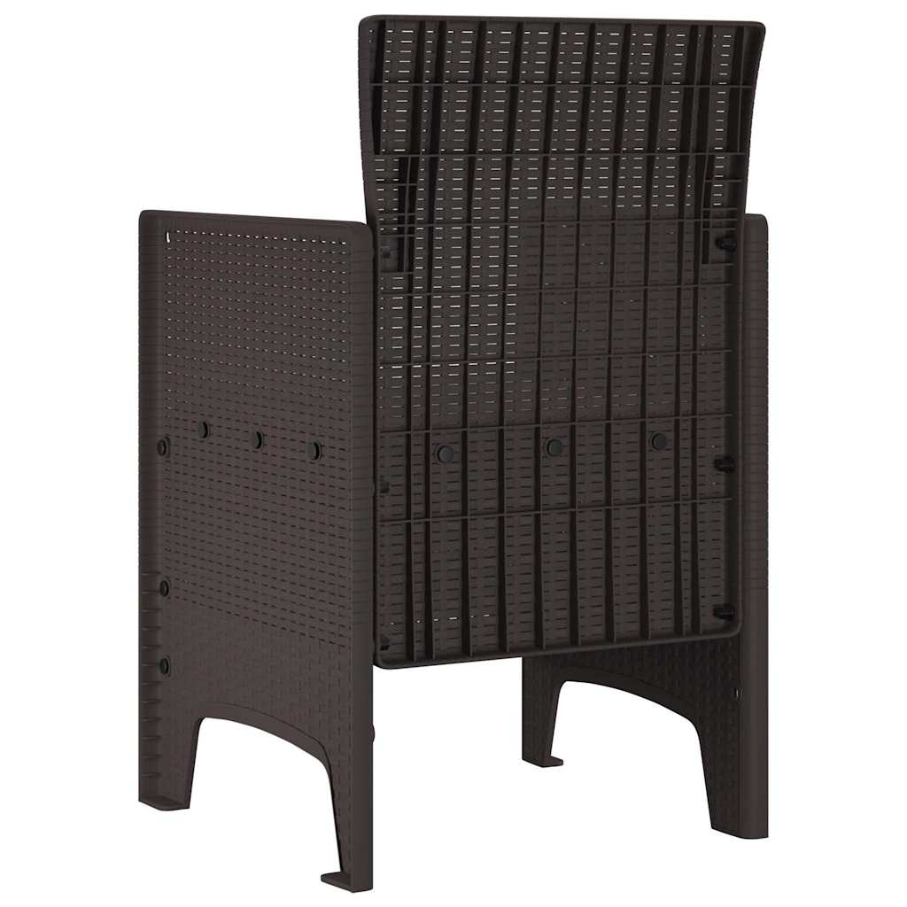 Hage Stol med pute 2 pcs Brun 53 x 49 x 85 cm Polypropen