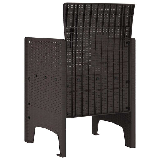 Hage Stol med pute 2 pcs Brun 53 x 49 x 85 cm Polypropen