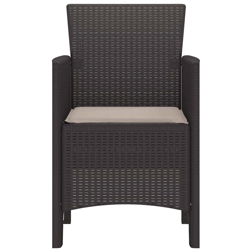 Hage Stol med pute 2 pcs Brun 53 x 49 x 85 cm Polypropen